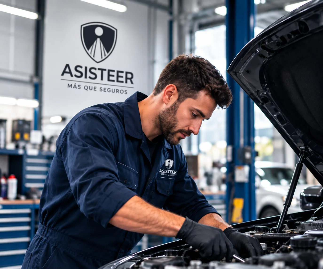 Taller de Asisteer trabajando en un vehículo